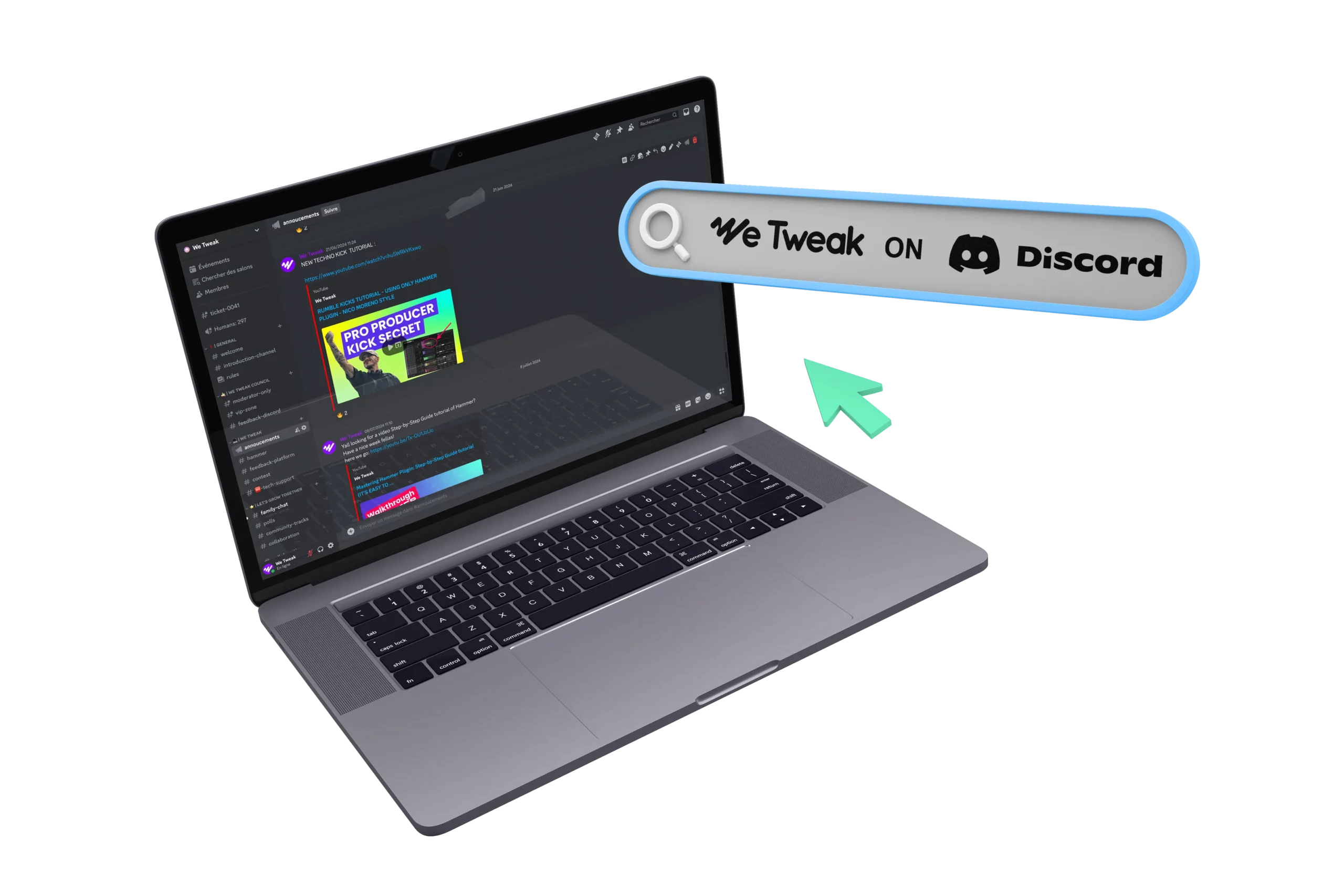 Computer with discord app on screen