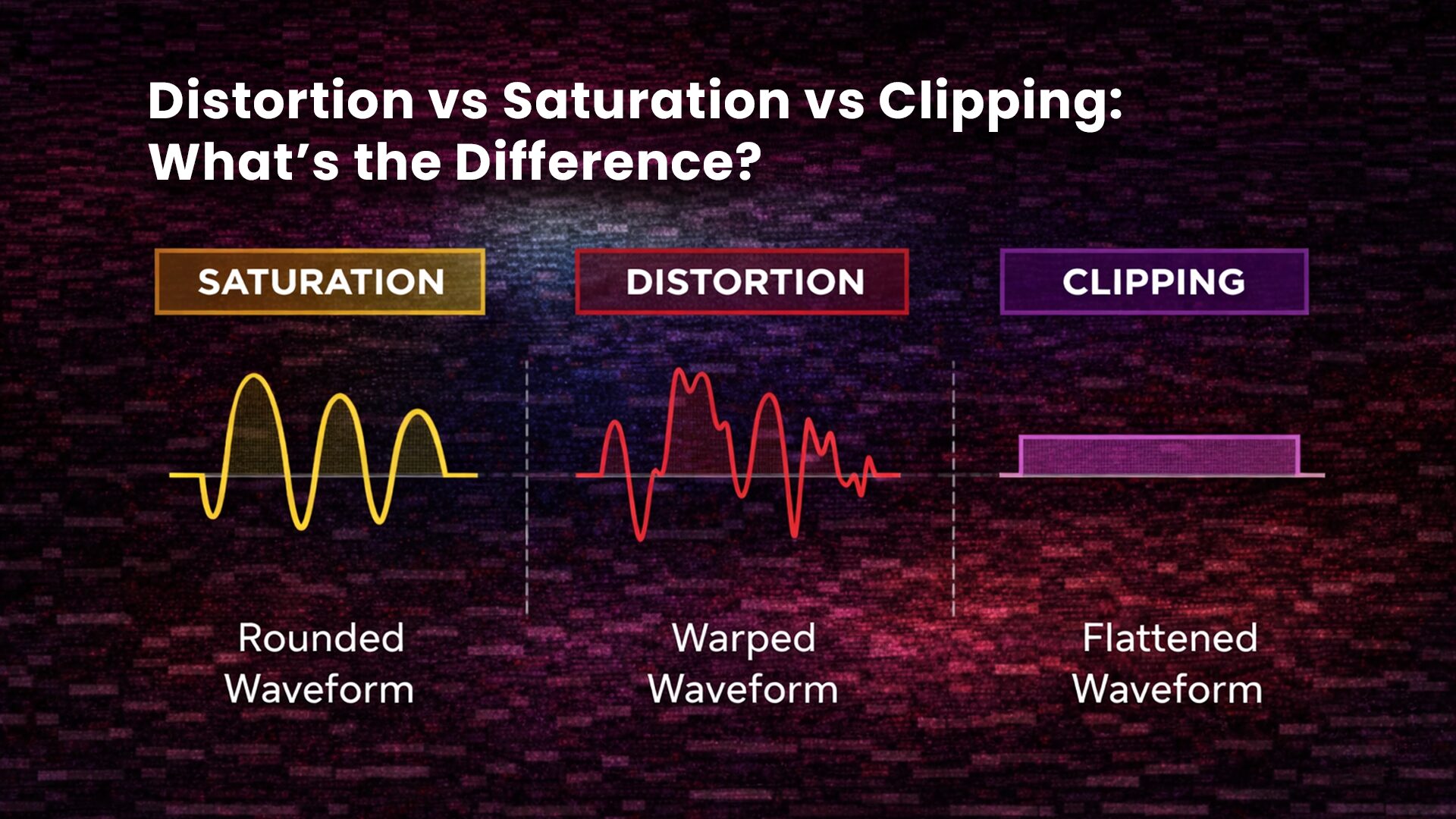 distortion vs saturation vs clipping waveform comparison in music production